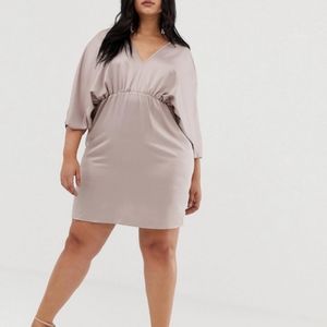 ASOS CURVE • Design Kimono Rose Gold Dress • 16